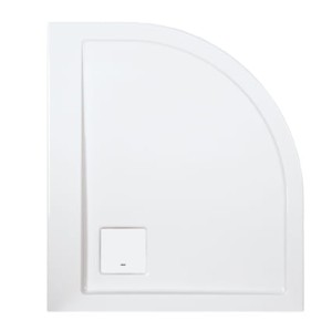 Sanplast SPACE LINE Brodzik półokrągły asymetryczny 80 x 90 x 3 cm kolor biały  wersja lewa 615-110-0420-01-000