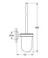 Grohe Essentials szczotka toaletowa komplet, kolor złoty szczotkowany (brushed cool sunrise) 40374GN1 rysunek techniczny