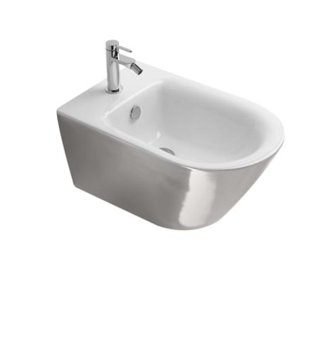 Bidet Catalano Zero biały/srebrny 1BS55NRBA, Bidet wiszący 54 cm