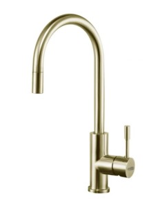 Blue Water Lima bateria kuchenna z wyciąganą wylewką, kolor złoto szampańskie inox (złoty) 5901730616811