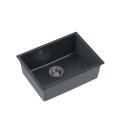 Zlewozmywak podwieszany Quadron Alec GraniteQ granitowy zlew 53x5x40x20x,5 cm, 1 komora bez ociekacza kolor czarny HQA5340CZK