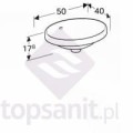 Geberit VariForm owalna umywalka wpuszczana w blat 50cm, kolor biały 500.708.01.2 rysunek techniczny