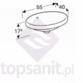 Geberit VariForm umywalka wpuszczana w blat owalna 55 cm kolor biały 500.716.01.2 rysunek techniczny