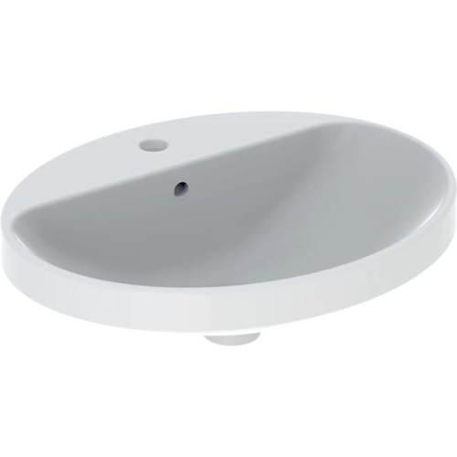 Geberit VariForm umywalka wpuszczana w blat owalna 55 cm, z otworem na baterię kolor biały 500.720.01.2