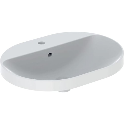Geberit VariForm umywalka wpuszczana w blat, eliptyczna 60 cm z otworem na baterię, kolor biały 500.732.01.2