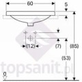 Geberit VariForm umywalka wpuszczana w blat, eliptyczna 60 cm z otworem na baterię, kolor biały 500.732.01.2