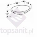 Geberit VariForm umywalka podblatowa owalna 50 cm kolor biały 500.752.01.2 rysunek techniczny