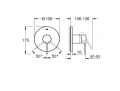 Bateria prysznicowa podtynkowa Grohe Essence 24057GL1 - rysunek techniczny