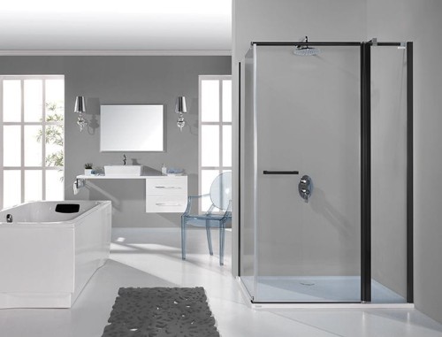 Kabina Sanplast PRESTIGE III czarny profil 75 x 100 x 198 cm, szkło przejrzyste (W0) 600-073-0230-59-401