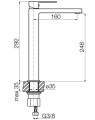 Valvex Ars bateria umywalkowa wysoka kolor czarny mat 2420410