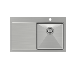 Quadron Russel 111 SteelQzlewozmywak kuchenny 780x480mm 1-komora z ociekaczem, stal szczotkowana  HB7912-RBS