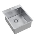 Quadron Russel 90 SteelQ zlewozmywak R10 stal szlachetna z syfonem stal szlachetna 1-komorowy b/o HB4050BS