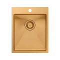 Zlewozmywak miedziany Quadron Russel 90 SteelQ 1 komora bez ociekacza 40x50 cm, PVD R10 kolor miedziany z syfonem (kolor miedziany) 1-komorowy b/o  HB4050PVDBSC1