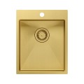Zlewozmywak Quadron Russel 90 SteelQ 1-komorowy bez ociekacza PVD R10 złoty z syfonem (kolor złoty) HB4050PVDBSG1
