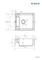 Deante Magnetic Zlewozmywak granitowy magnetyczny 1-komorowy kolor grafit metalik ZRM_G103 rysunek techniczny