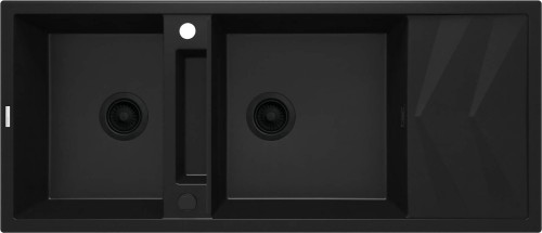 Deante Magnetic Zlewozmywak granitowy magnetyczny 2-komorowy z ociekaczem kolor czarny (nero) ZRM_N213