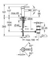 Grohe Essence bateria bidetowa stojąca rozmiar S, kolor hard graphite 32935A01 rysunek techniczny