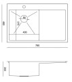 Zlewozmywak kuchenny Quadron Russel 111 SteelQ 780x480mm 1-komora z ociekaczem, stal szczotkowana HB7912BS