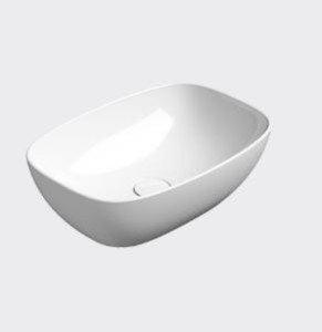 GSI Ceramica Nubes umywalka nablatowa owalna 50x35cm powłoka Extraglaze Antibacterial kolor biały połysk (bianco lucido) 978411