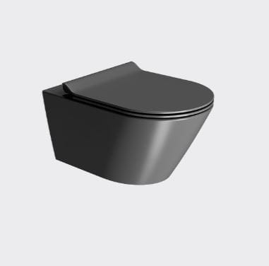 Toaleta GSI Ceramica Kube X Swirlflush 55x36cm kolor czarny mat (ardesia opaco) 941526