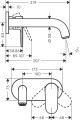 Hansgrohe Vernis Shape bateria umywalkowa podtynkowa, kolor czarny mat 71578670 rysunek techniczny