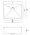 Quadron Russel 110 SteelQ stal szczotkowana zlewozmywak kuchenny HB7910BS rysunek techniczny