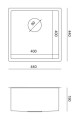 Quadron PAUL SteelQ stal szlachetna wersja podwieszana MF4444BS_U rysunek techniczny