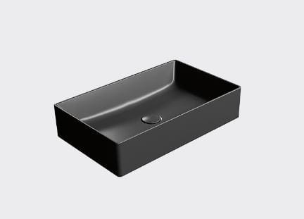 Umywalka GSI Ceramica Kube X 60x37cm powłoka Extraglaze Antibacterial kolor czarny mat (ardesia opaco) 94532