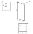 Deante Kerria Plus Ścianka prysznicowa walk-in systemu 110 cm kolor nero (czarny) KTS_N31P