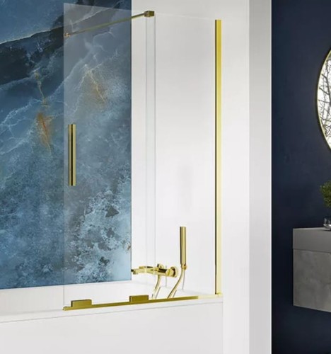 New Trendy Smart Light Gold parawan nawannowy przesuwny 90x150, wspornik prostopadły profil złoty EXK-4303