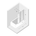 New Trendy Smart Light Gold parawan nawannowy przesuwny 90x150, wspornik prostopadły profil złoty EXK-4303 rysunek techniczny