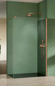 New Trendy Nesta ścianka walk-in 130x200cm szkło 8mm profil miedź (copper brushed) K-1752