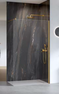 New Trendy Nesta ścianka walk-in 90x200cm szkło 8mm profil złoto szczotkowane K-1740
