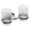 Komplet kubków szklanych z uchwytem naściennym Ravak Chrome 220.00 X07P189
