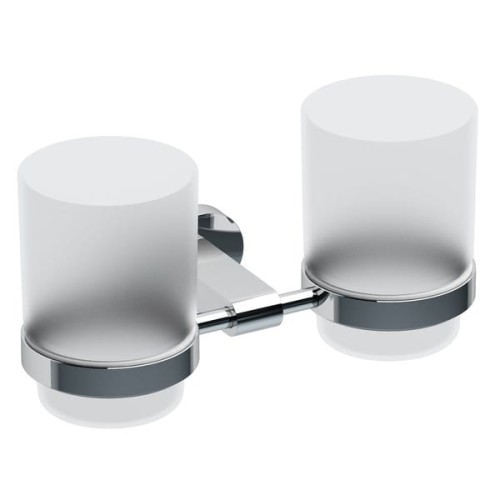 Komplet kubków szklanych z uchwytem naściennym Ravak Chrome 220.00 X07P189
