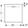 Geberit Sestra brodzik kwadratowy 90x90cm z odpływem liniowym, kolor biały/struktura łupka 550.250.00.2