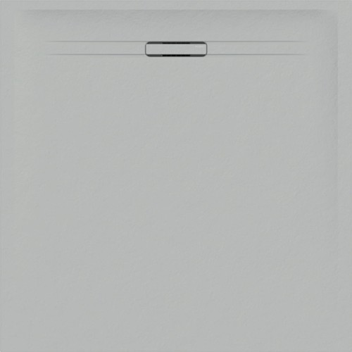 Geberit Sestra brodzik kwadratowy 90x90cm z odpływem liniowym, kolor szary/struktura łupka 550.260.00.2
