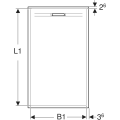 Geberit Sestra brodzik prostokątny 120x80cm z odpływem liniowym, kolor grafit/struktura łupka 550.274.00.2 rysunek techniczny