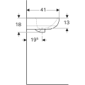Geberit Selnova umywalka półokrągła 50cm z otworem na baterię kolor biały 550.212.00.2