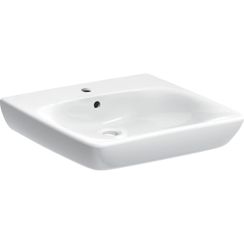 Geberit Selnova Comfort umywalka prostokątna 55cm z otworem na baterię kolor biały 501.461.00.7