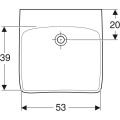 Geberit Selnova Comfort umywalka prostokątna 60cm bez otworu na baterię kolor biały 502.771.00.7 rysunek techniczny
