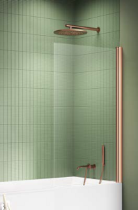 New Trendy New Soleo parawan wannowy 50 cm, profil miedź szczotkowana, uniwersalny P-0128