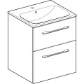 Geberit Selnova Square szafka z umywalką 55cm dwie szuflady, kolor orzech włoski hickory 501.234.00.1