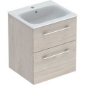 Geberit Selnova Square szafka z umywalką 55cm dwie szuflady, kolor orzech włoski jasny 501.235.00.1