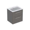 Geberit Selnova Square szafka z umywalką 60cm dwie szuflady, kolor lava (mat) 501.237.00.1