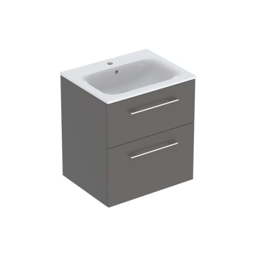 Geberit Selnova Square szafka z umywalką 60cm dwie szuflady, kolor lava (mat) 501.237.00.1