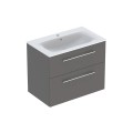 Geberit Selnova Square szafka z umywalką 80cm dwie szuflady, kolor lava (mat) 501.241.00.1