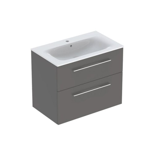 Geberit Selnova Square szafka z umywalką 80cm dwie szuflady, kolor lava (mat) 501.241.00.1