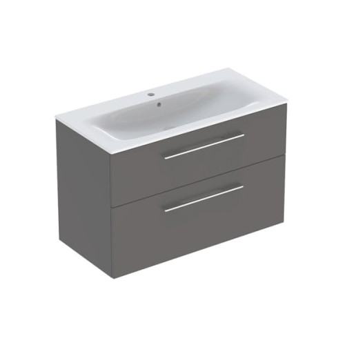 Geberit Selnova Square szafka z umywalką 100 cm dwie szuflady, kolor lava (mat) 501.245.00.1