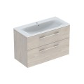 Geberit Selnova Square szafka z umywalką 100 cm dwie szuflady, kolor orzech włoski jasny 501.247.00.1